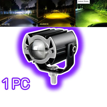 HJG G15 30W Mini LED Spotlight – Dual Color White & Yellow Motorcycle Fog Light (1PC)
