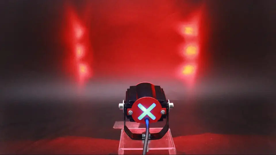 Mini LED Spotlight – White + Yellow Red Flash for cars , ,jeep  , SUVs , motorcycles