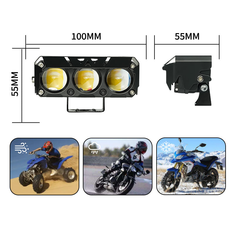 3 Lens led Fog Light 12-80V Good Chip Led Driving Lights Waterproof IP67 New Design Led Spotlights