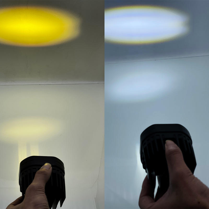 Universal LED Fog Driving Lights – White/Yellow Changeable Rainproof Headlight for Cars & Motorcycles