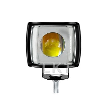 12V–80V Waterproof LED Car and  Motorcycle Light – Dual Color Yellow/White Front Position Headlight with Strobe for E-Bikes & Motorbikes