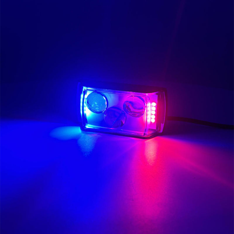 High Brightness Motorcycle LED Headlights – 3000K/6000K Dual Color with Red & Blue Flashing Auxiliary Light for Cars & Trucks