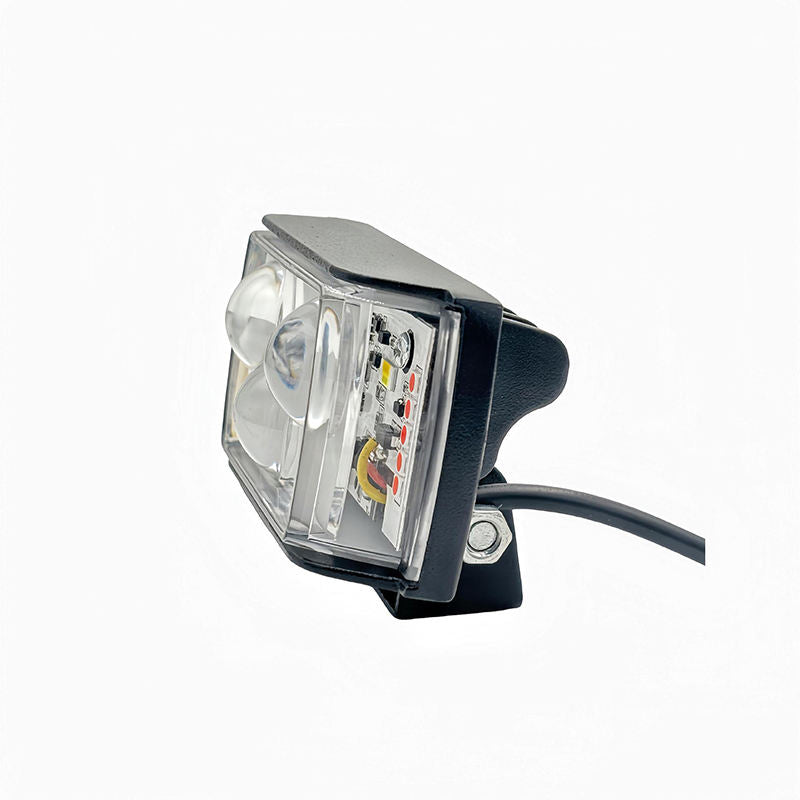 High Brightness Motorcycle LED Headlights – 3000K/6000K Dual Color with Red & Blue Flashing Auxiliary Light for Cars & Trucks