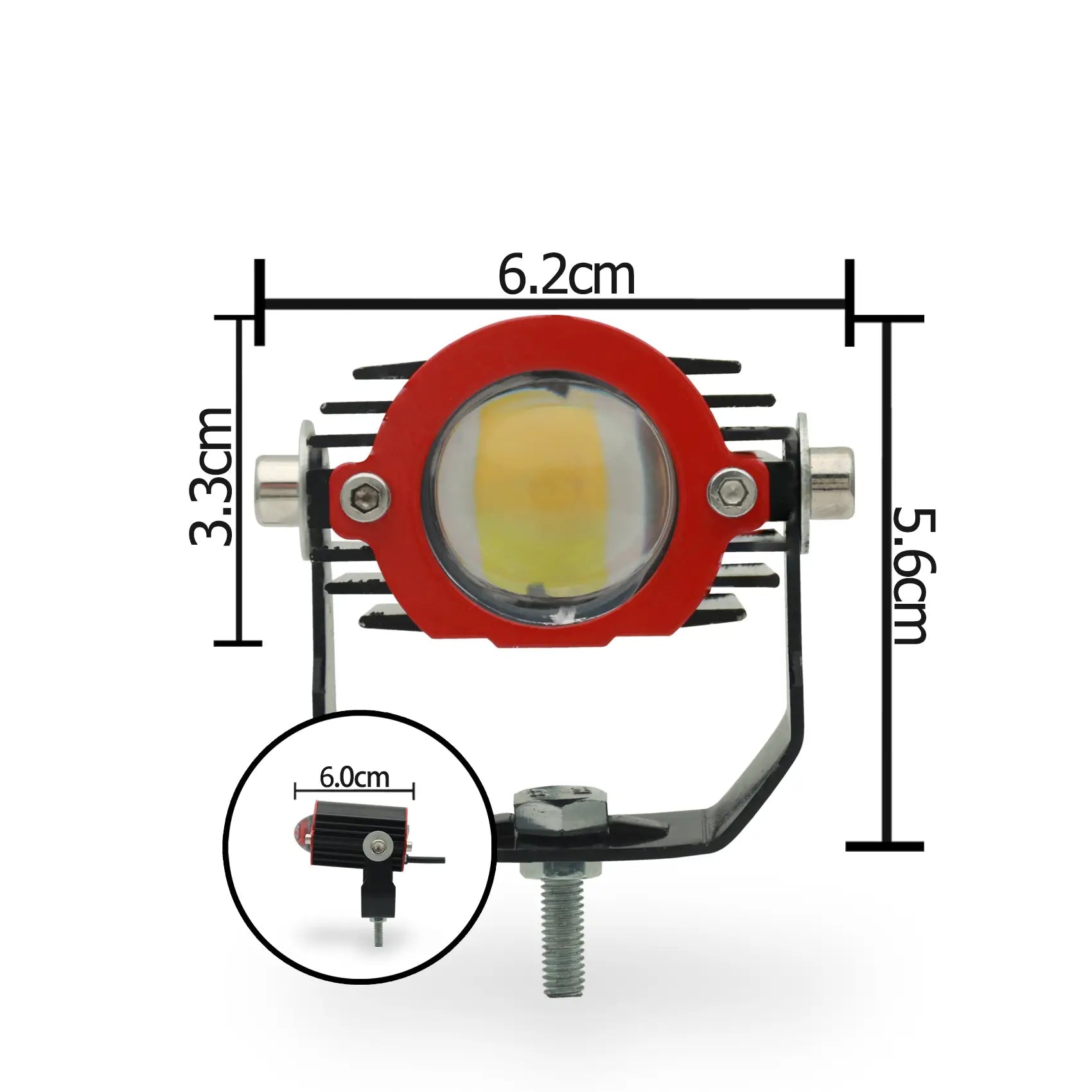 Mini LED Spotlight – White + Yellow Red Flash for cars , ,jeep  , SUVs , motorcycles