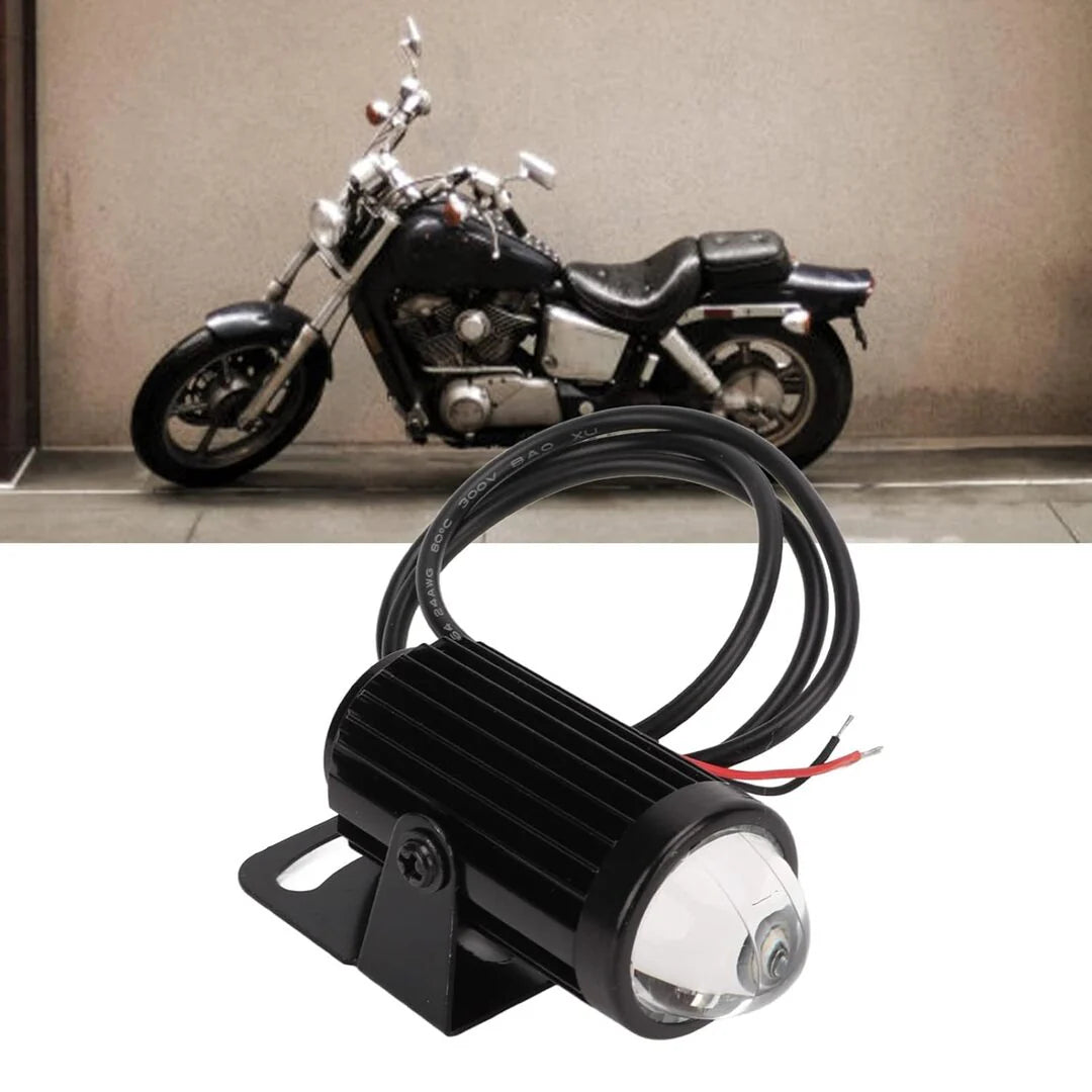 HJG 60W Mini Projector Driving Fog Light – Dual Color White & Yellow with Devil Eye + Free Switch for Motorcycles, Cars & Jeeps (1PC)