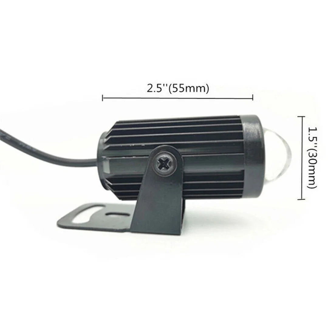 HJG 60W Mini Projector Driving Fog Light – Dual Color White & Yellow with Devil Eye + Free Switch for Motorcycles, Cars & Jeeps (1PC)