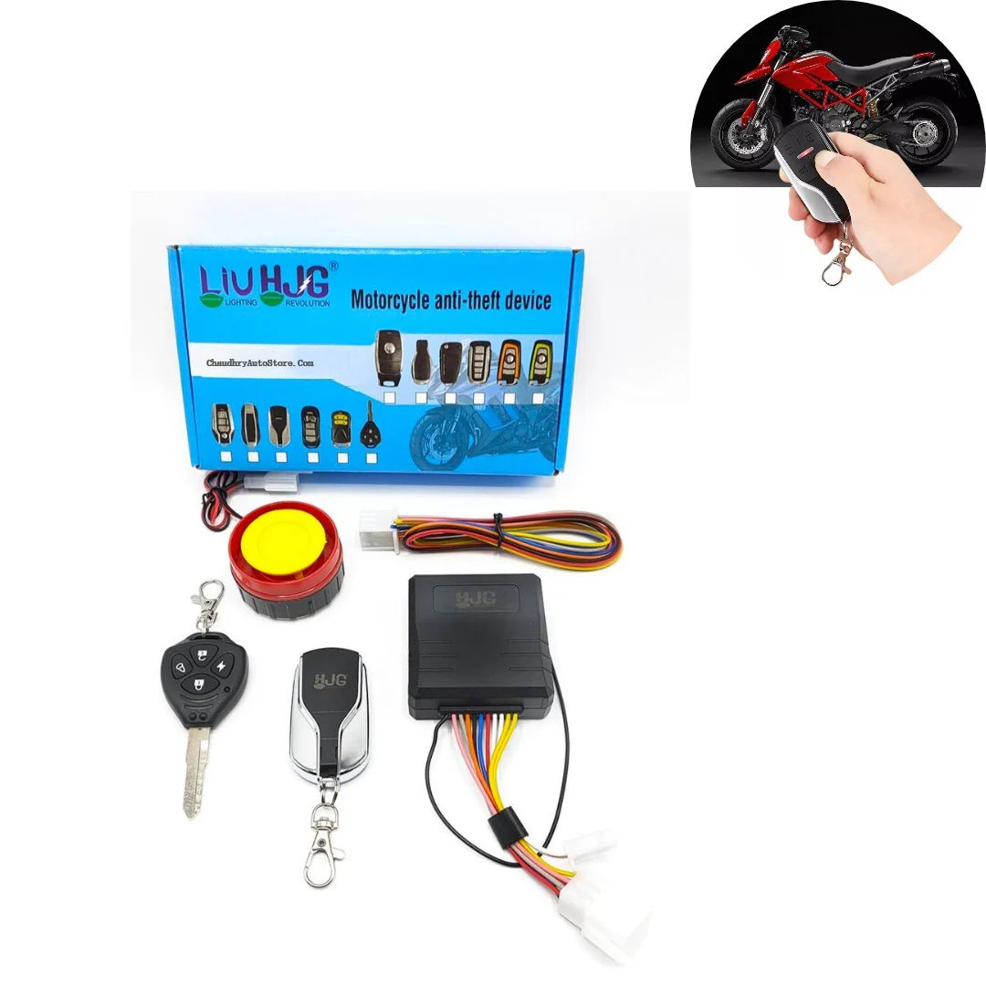 HJG Motorcycle Security Alarm System – Wireless Anti-Theft with Remote Immobilizer & Vibration Sensor (1PC)
