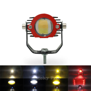 Mini LED Spotlight – White + Yellow Red Flash for cars , ,jeep  , SUVs , motorcycles