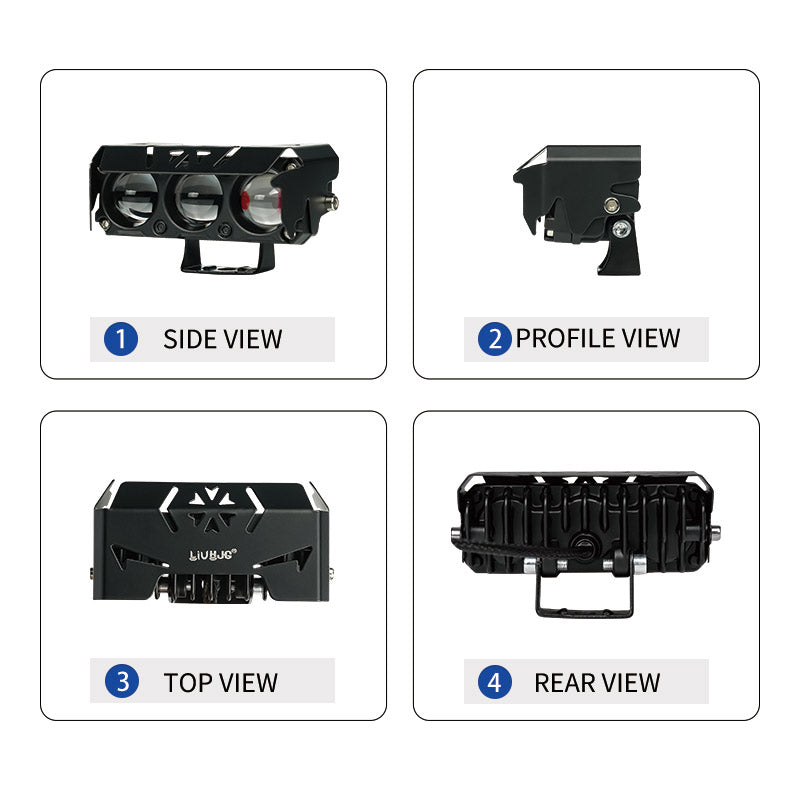 3 Lens led Fog Light 12-80V Good Chip Led Driving Lights Waterproof IP67 New Design Led Spotlights