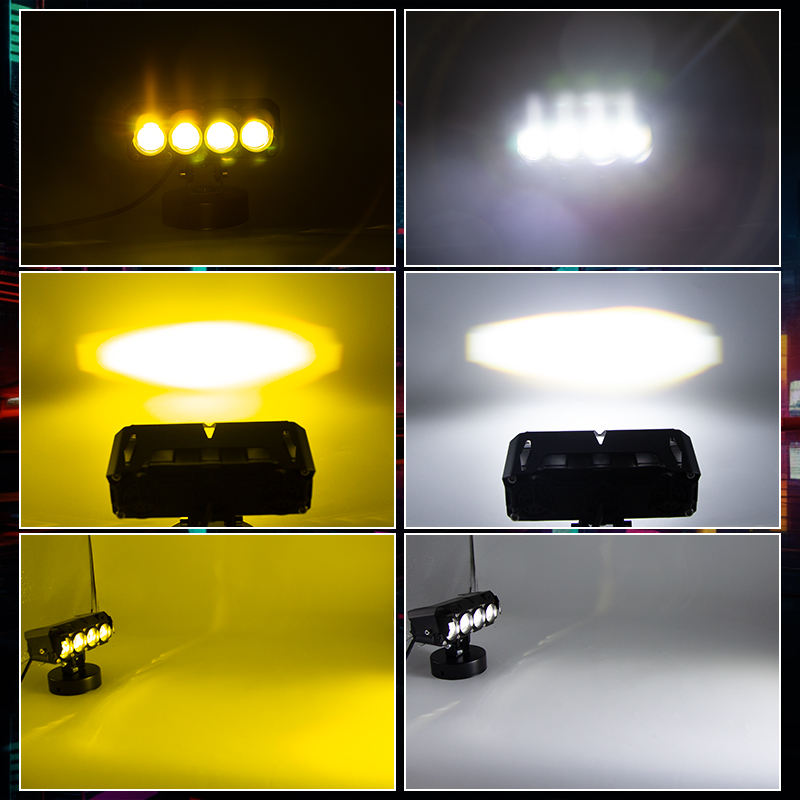4-Beads LED Motorcycle Headlight with Cooling Fan – High/Low Beam Lighting System for Motorcycles & Electric Vehicles