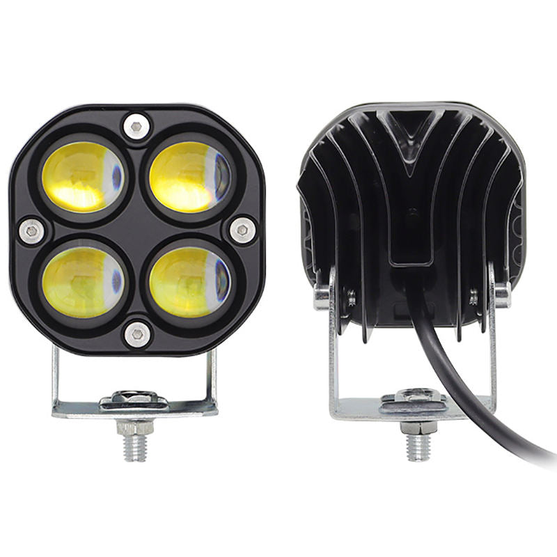 Universal LED Fog Driving Lights – White/Yellow Changeable Rainproof Headlight for Cars & Motorcycles