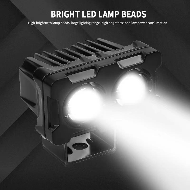 Motorcycle Spotlight Fog Lights Spot Light Project Yellow and White Dual Beam Headlights 12-85V Universal