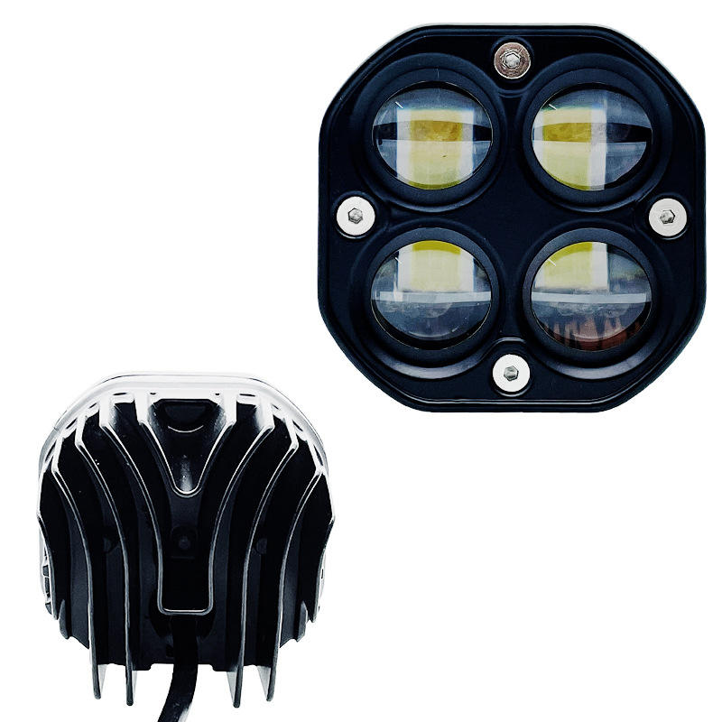 Universal LED Fog Driving Lights – White/Yellow Changeable Rainproof Headlight for Cars & Motorcycles
