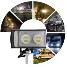 2Pcs Car and Motorcycle LED Work Light – 3-Side Mini Lens Super Bright Auxiliary Spotlight Fog Headlight 12V–80V