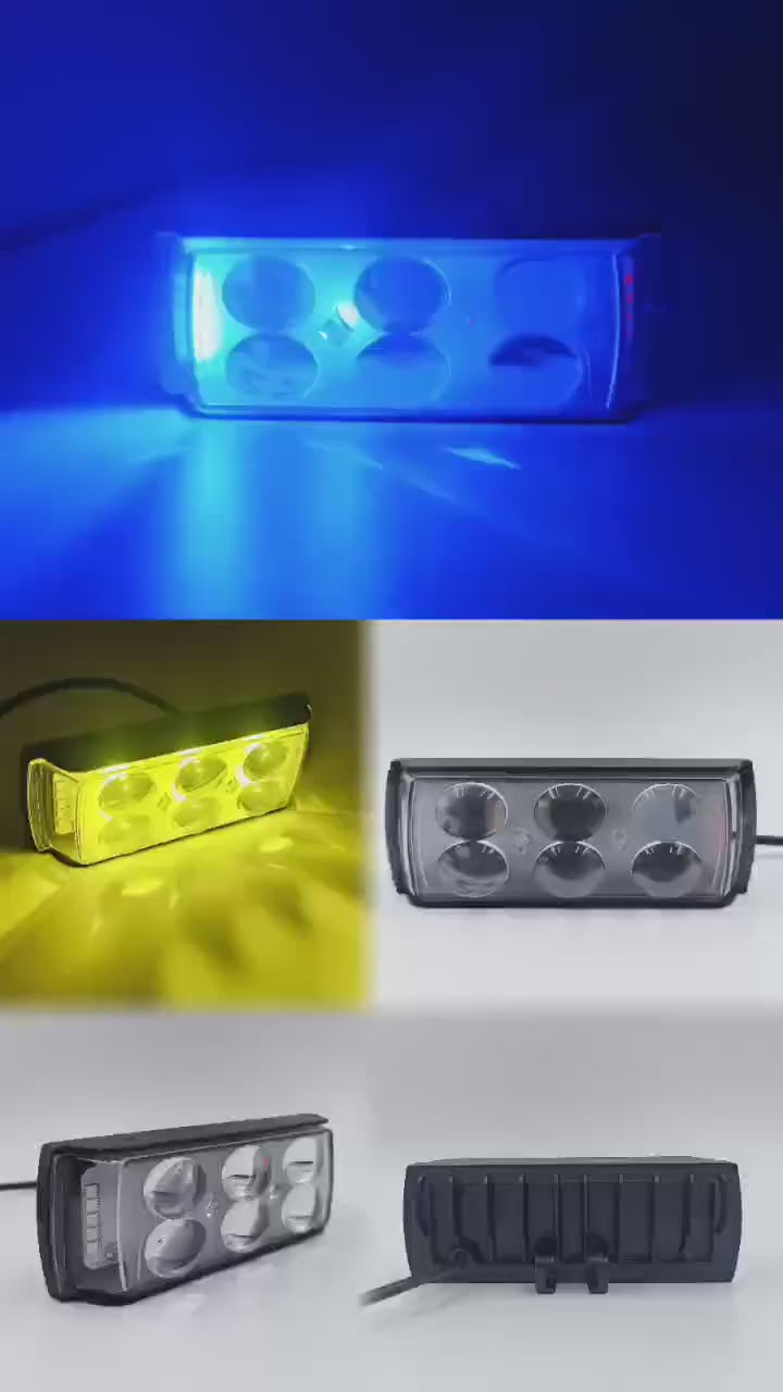 6lenz High Brightness Car,Motorcycle LED Headlights – Dual Color with Red & Blue Flashing Auxiliary Light for Cars & Trucks (Copy)