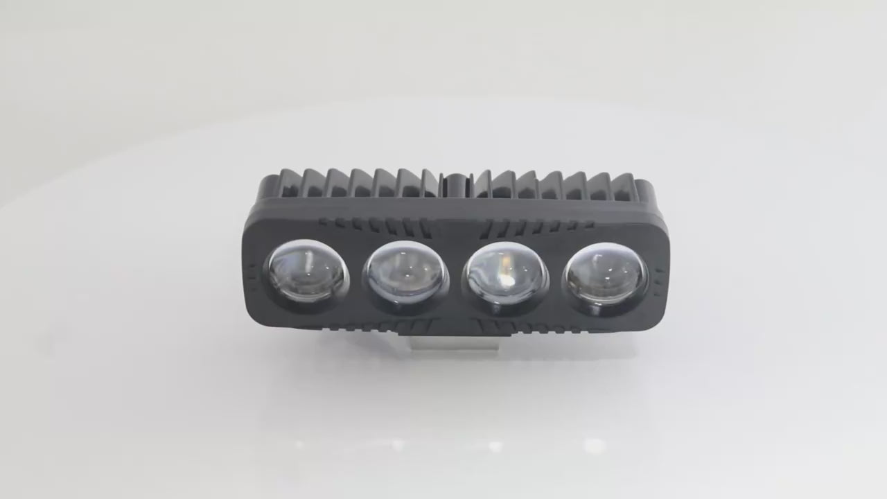 4-Lens LED Motorcycle Projector Light – Dual Color High Bright Mini Laser Driving Headlight with Flash Mode Spotlight Lamp