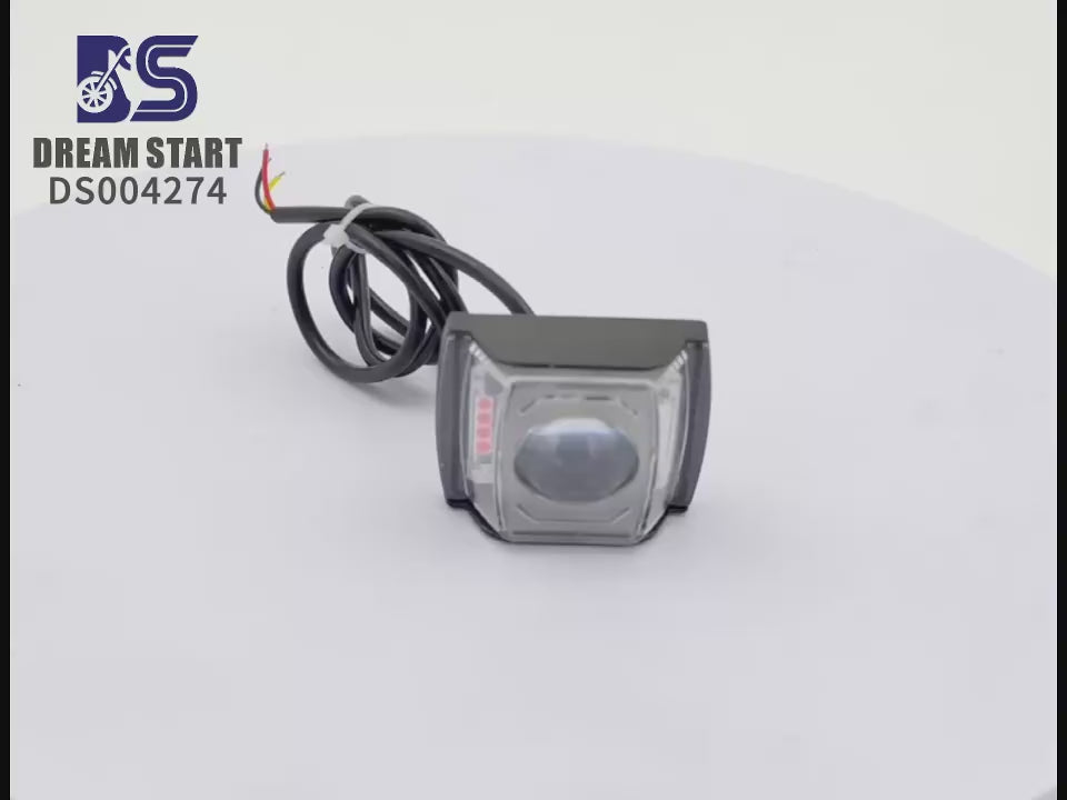 12V–80V Waterproof LED Motorcycle Light – Dual Color Yellow/White Front Position Headlight with Strobe for E-Bikes & Motorbikes