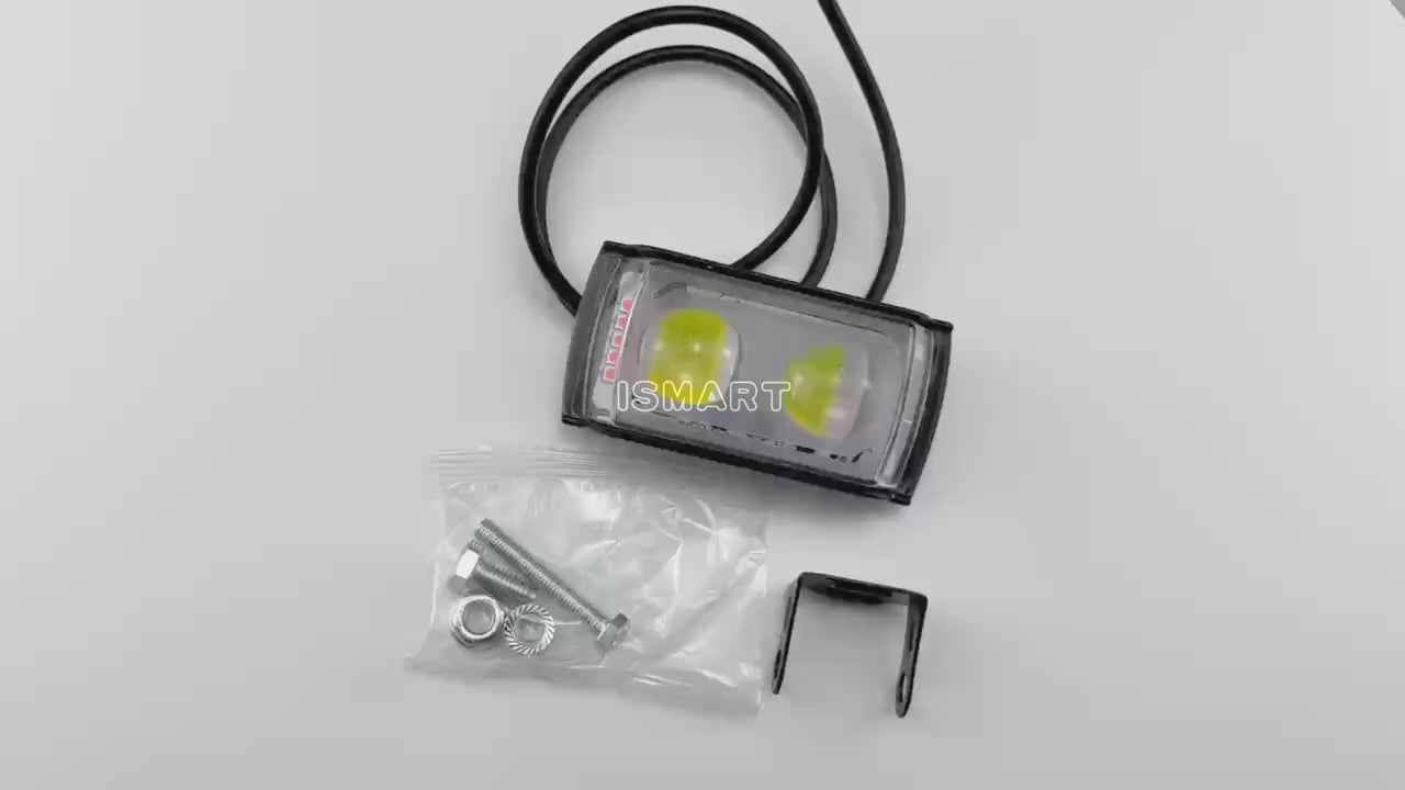 Motorcycle LED Work Light – 3-Side Mini Lens Super Bright Auxiliary Spotlight Fog Headlight 12V–80V