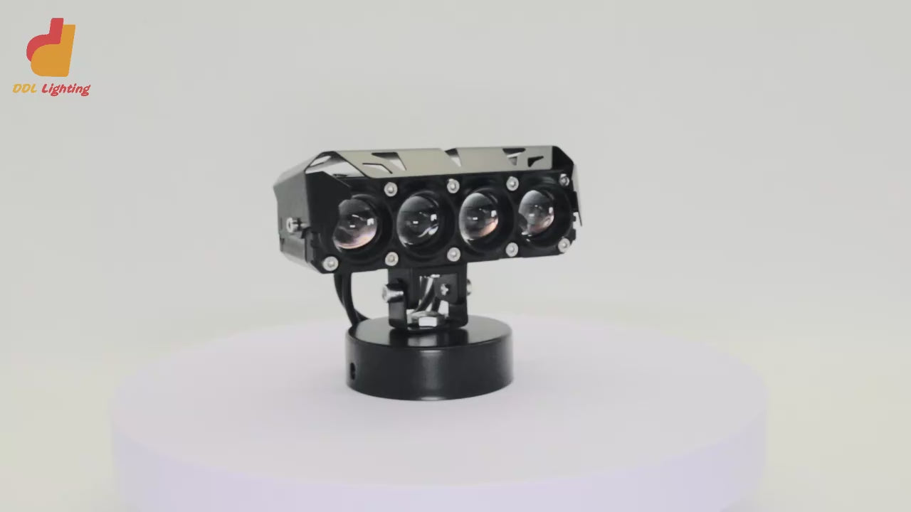4-Beads LED Motorcycle Headlight with Cooling Fan – High/Low Beam Lighting System for Motorcycles & Electric Vehicles